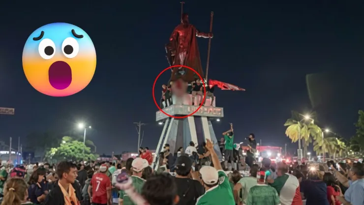 Los festejos en la estatua de Cuauhtémoc dejaron un momento que rápidamente se volvió viral