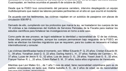 Migrantes muertos en Oaxaca