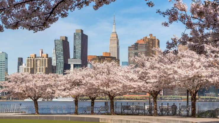 Vista de Long Island, Nueva York, en primavera