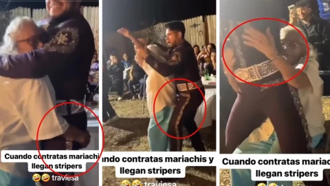 Abuelita confunde mariachi con striper