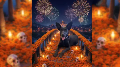 Este es el prompt que necesitas para hacer una foto de tu perro regresando el Día de Muertos con IA