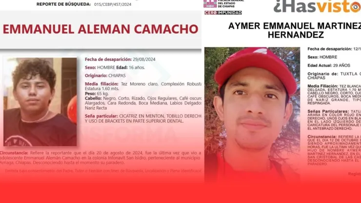 Personas desaparecidas en Chiapas