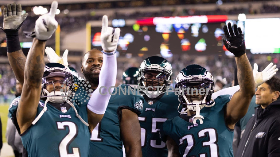 Jugadores de Philadelphia Eagles festejan el triunfo antes los Giants.jpg