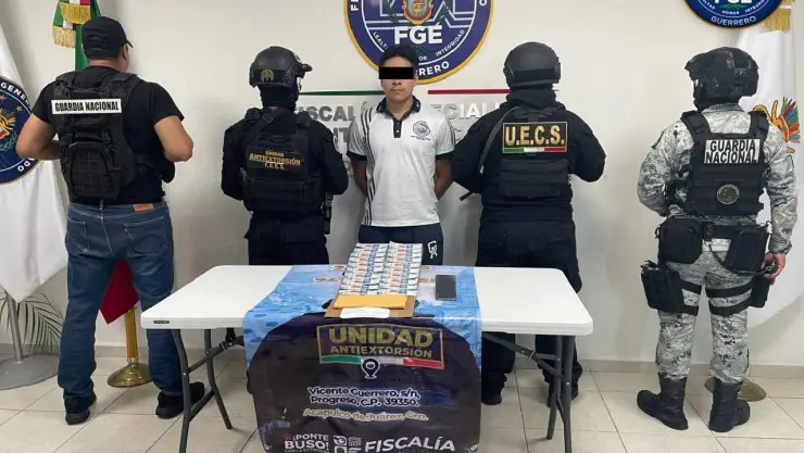 Detienen a Carlos “N”, alias “Panchito”, presunto extorsionador en Acapulco