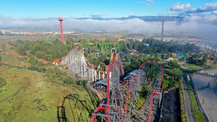 Vista aérea de Six Flags Magic Mountain