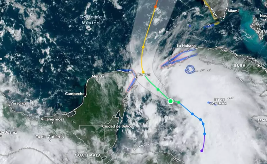 Sigue en vivo la trayectoria de la Tormenta Tropical Helene frente a la Península de Yucatán