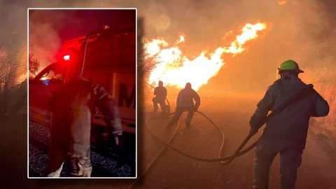 Incendio consume pastizales en carretera Villaflores - Colonia Francisco Villa