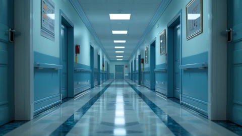 Un pasillo de hospital.