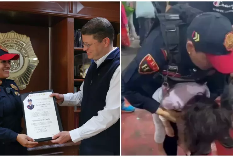 Una oficial de la Policía Bancaria e Industrial recibió un reconocimiento por su labor heroica al salvar la vida de una bebé en CDMX