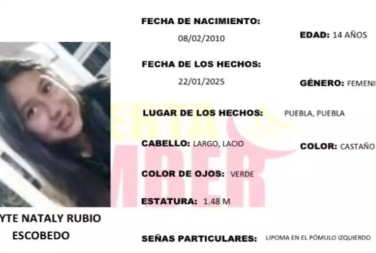 ALERTA AMBER: ¡Urgente! Mayte Nataly Rubio Escobedo desapareció en el Puebla
