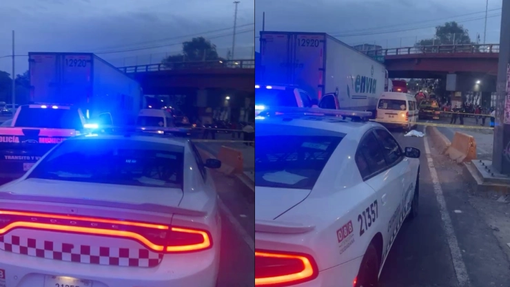 Chofer baja de combi para reclamar por choque y muere prensado en la autopista México-Pachuca