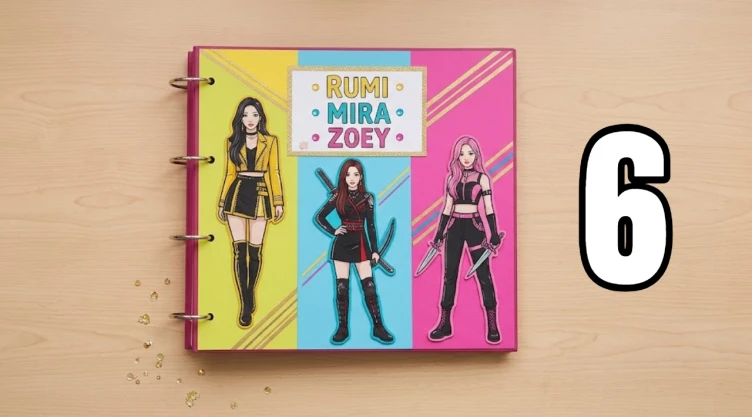 6 ideas para decorar carpetas escolares con los personajes de KPop Demon Hunters