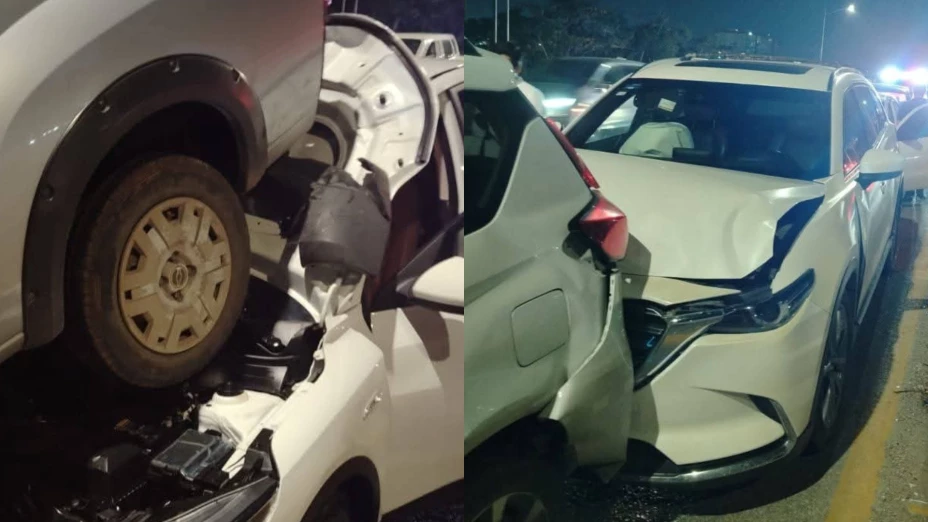 Filtran video del FUERTE ACCIDENTE en el Periférico de Mérida que dejó una carambola; hay 2 heridos