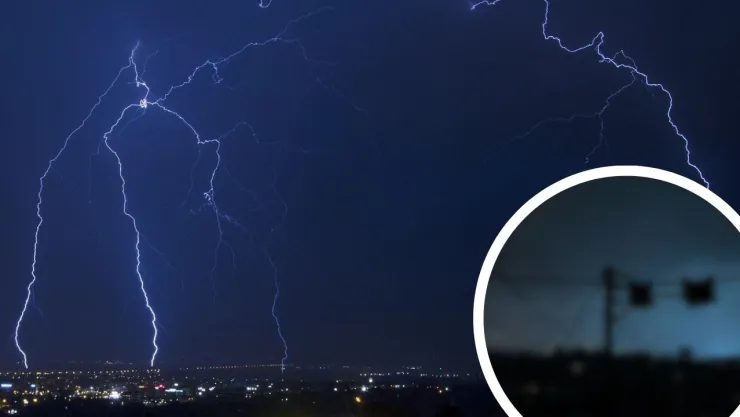 Relámpago el 6 de marzo de 2025 en Tijuana durante las lluvias