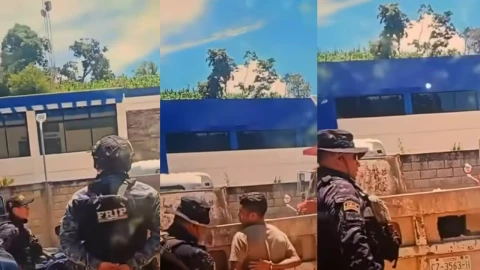 Policías Pakal golpeando a detenido en Chiapas