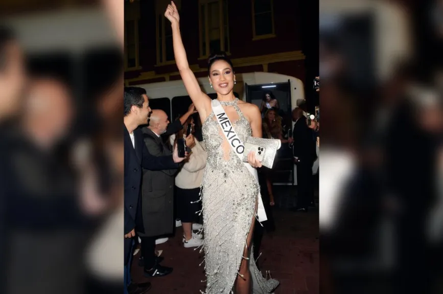 Irma Miranda, Miss Universo México 2022 asiste a la recepción de bienvenida.