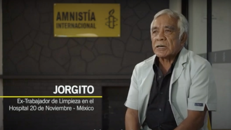 Jorgito, trabajador de limpieza en el Hospital 20 de Noviembre, fue despedido por denunciar que no tenía equipo de protección contra la Covid-19.