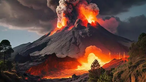 Según la IA, así se vería una erupción del volcán Popocatépetl