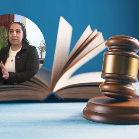 Foto de mazo y libro, así como captura de pantalla de Laura, víctima de agresión en Álvaro Obregón en CDMX.