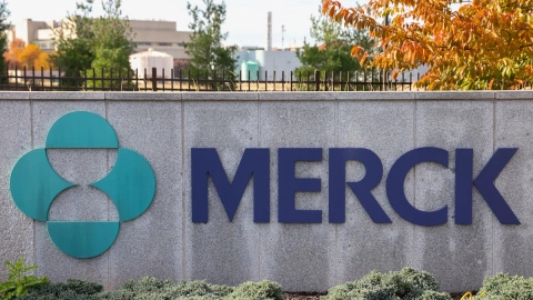 Signage is seen at the Merck & Co. headquarters in Kenilworth, New Jersey