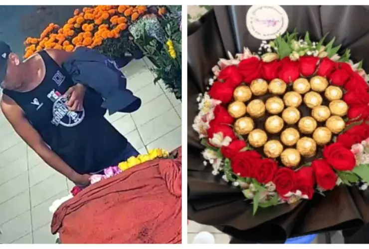 Ladrón romántico de florería fue detenido después de que su novia presumió ramo en redes| VIDEO