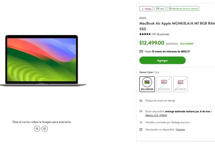 La MacBook Air a 12 mil 499 pesos en Bodega Aurrera