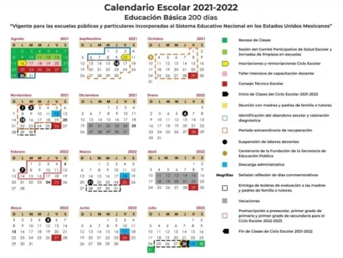 calendario escolar 2021-2022