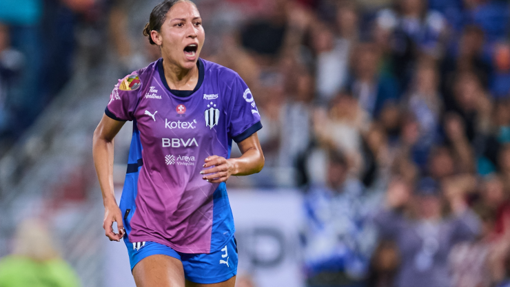 Myra Delgadillo festeja gol con Rayadas de Monterrey