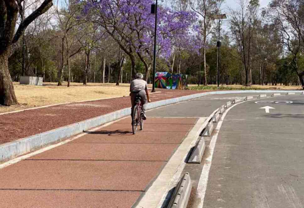 Inauguran ciclovía inteligente hecha con plástico en Chapultepec.
