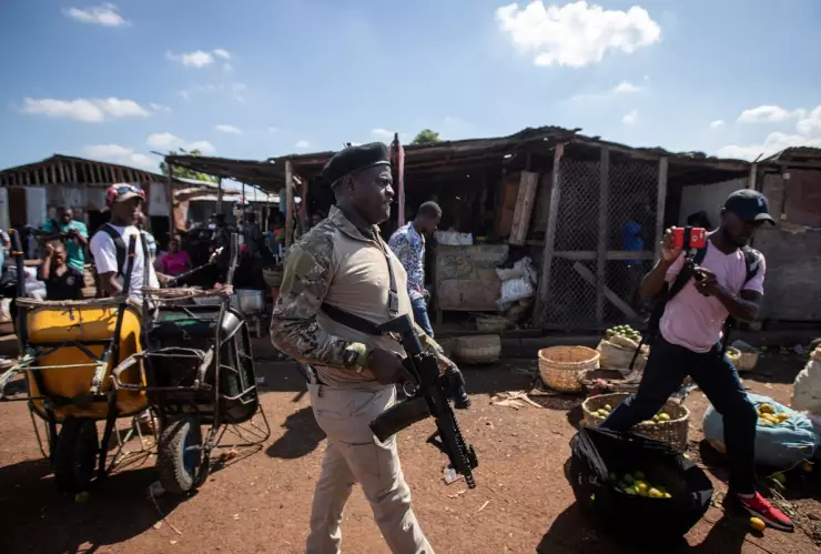 FILE PHOTO: Jimmy “Barbecue” Cherizier gives press tour in Port-au-Prince