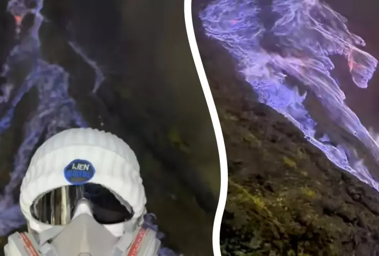 Lava azul en Kawah Ijen, Indonesia: un fenómeno químico y peligroso