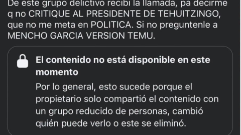 Amenazas que habría recibido Ricardo Zúñiga en Puebla