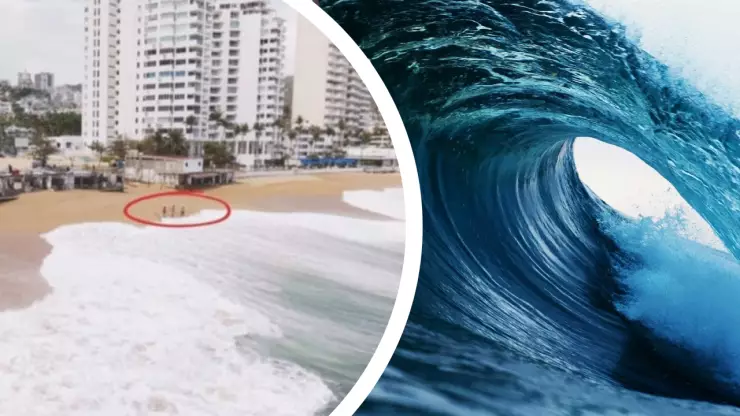 Mar de fondo arrastra a turistas en Acapulco, así fue el trágico momento (Video) 
