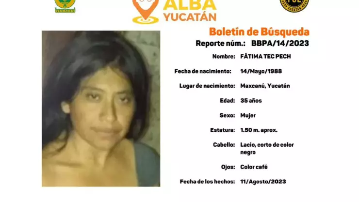 Protocolo Alba_ Buscan a Fátima Tec, mujer desaparecida en Yucatán