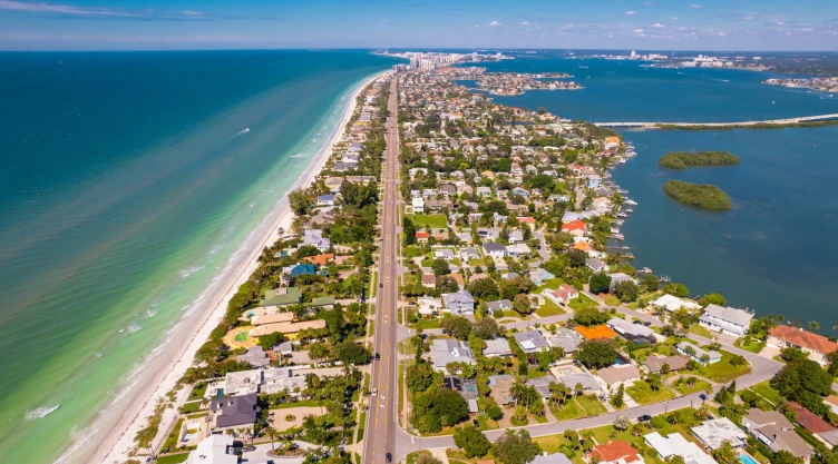 Vista aérea de una zona de Miami, Florida.