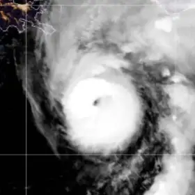 Huracán Isaías sobre el Golfo de México.