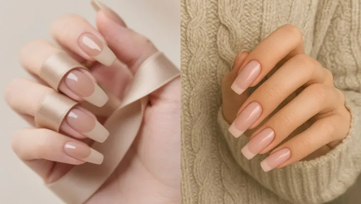 uñas nude lechosas