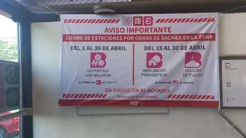 Estaciones cerradas de la Línea 6 del Metrobús CDMX por obras