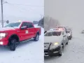 La nieve en Chihuahua cubre de blanco vehículos, que quedan sepultados bajo capas de hielo.