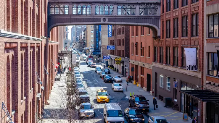 Autos estacionados en Nueva York