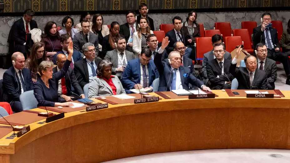 Voto del Consejo de Seguridad de la ONU sobre un cese al fuego en Gaza.j