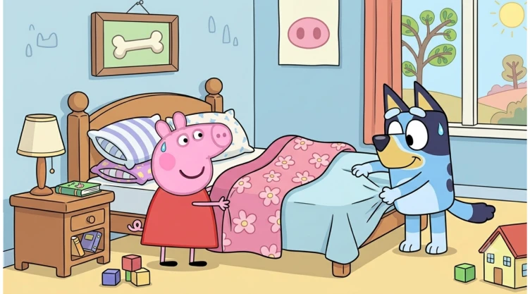 Bluey y Peppa Pig