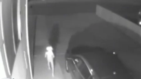 Mujer capta presunto alienígena vagando frente a su casa