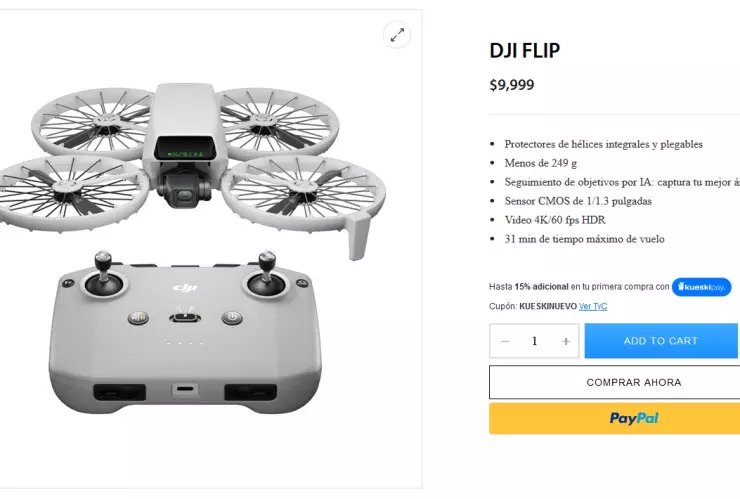 El dron Dji Flip figura con un precio competitivo