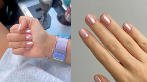 manicuras efecto perla rosada