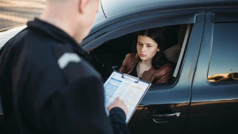 Mujer recibe multa en su coche