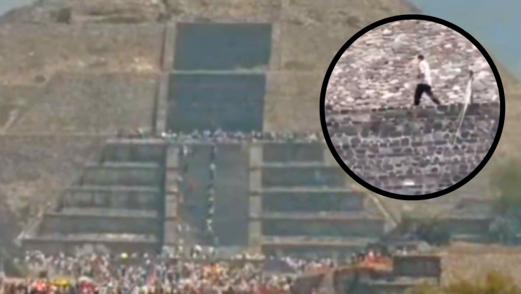 Video ataque Teotihuacán pirámide de la Luna