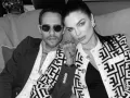 Nadia Ferreira en blanco y negro con su novio..jpg