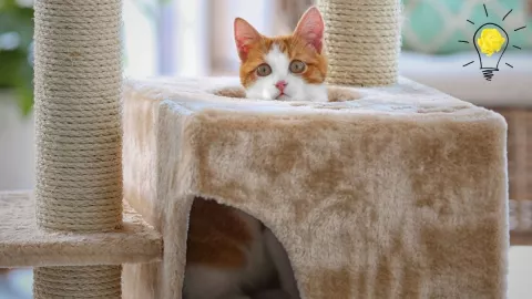 Cómo hacer un centro de actividades para gatos con materiales reciclados, según la IA.jpg