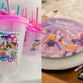 5 ideas de vasos y platos de fiesta para las amantes de KPop Demon Hunters